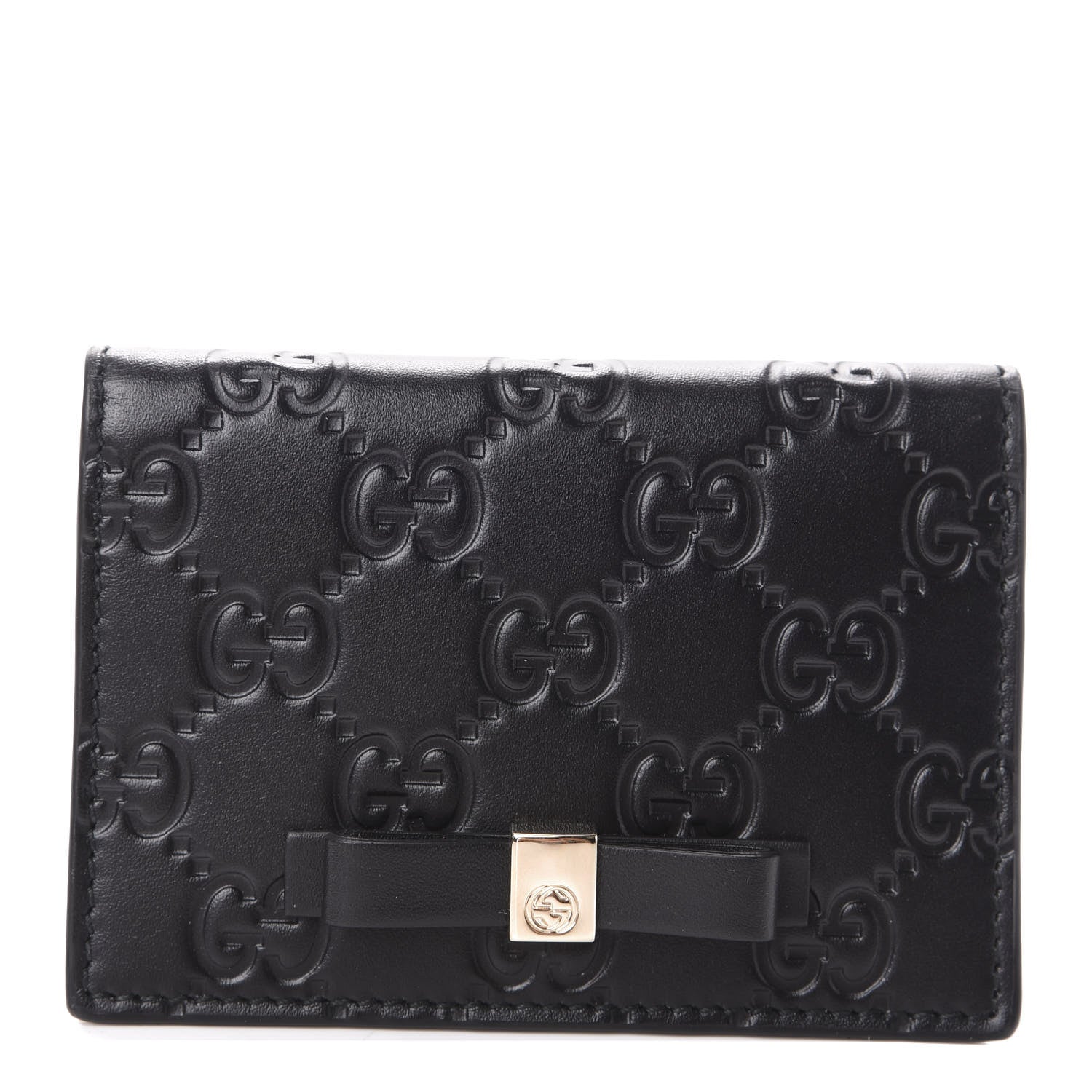 Gucci Guccissima Bow Train Pass Case Black 1 of 6