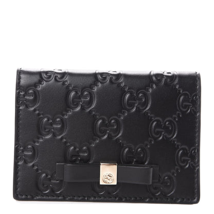 Gucci Guccissima Bow Train Pass Case Black 1 of 6