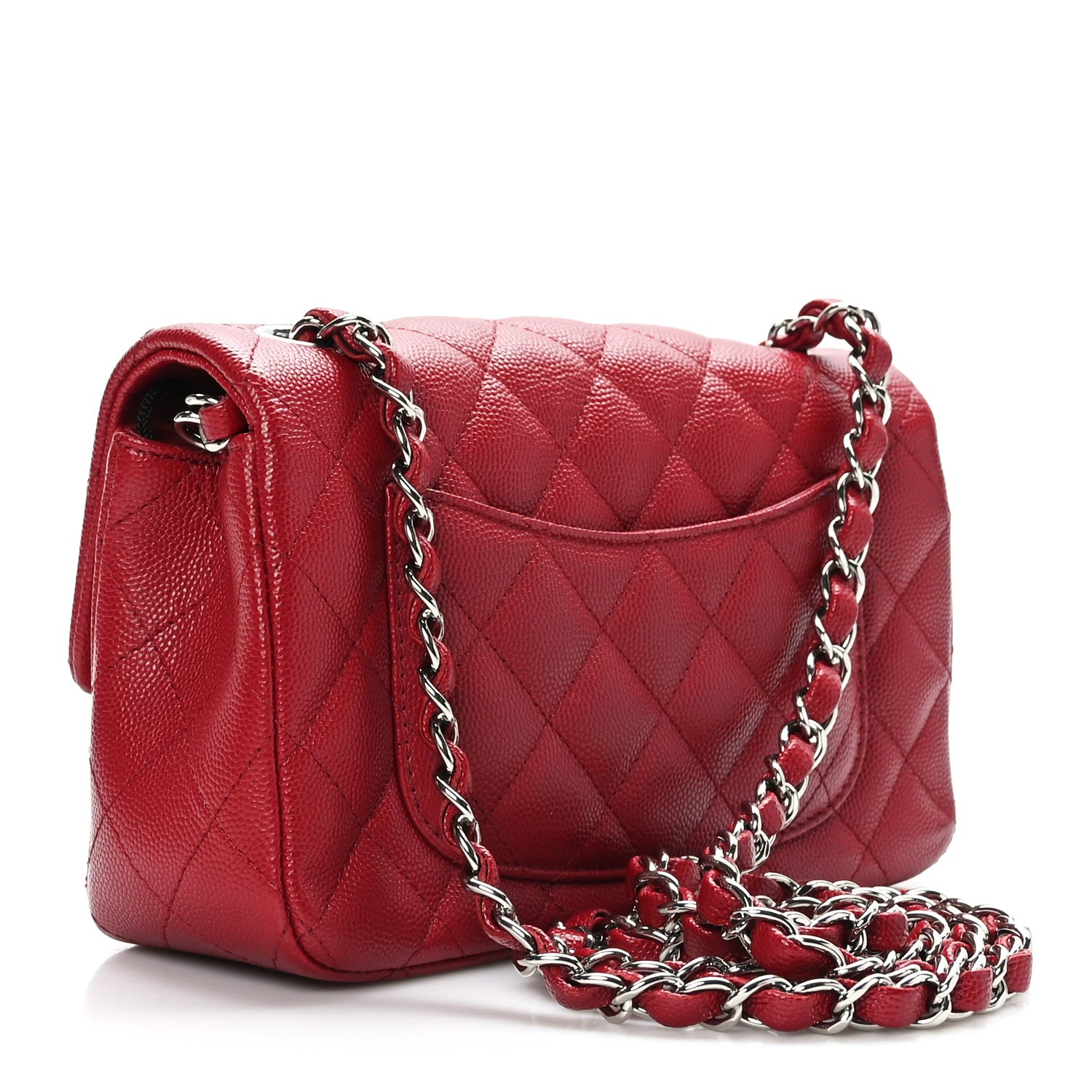 Chanel Caviar Quilted Mini Rectangular Flap Red 3 of 9