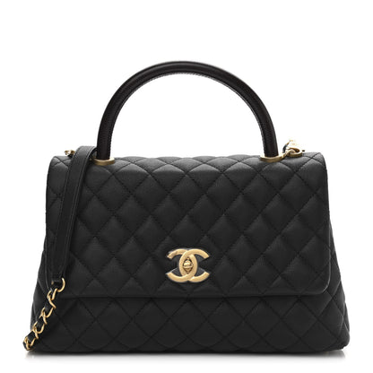 Chanel Caviar Lizard Embossed Quilted Small Coco Handle Flap Black 1 of 10
