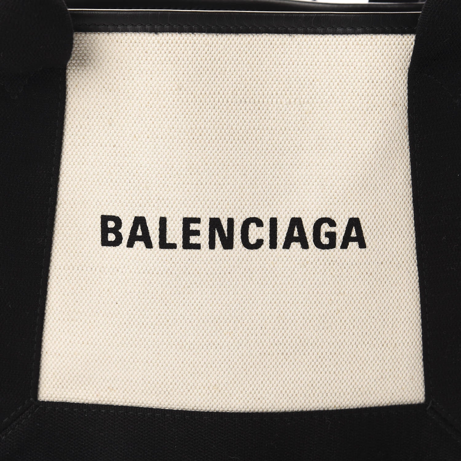 Balenciaga Cotton Canvas Calfskin Navy Cabas XS Natural Black 11 of 11