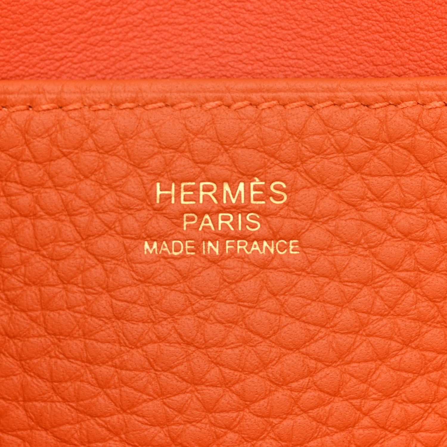 Hermes Taurillon Clemence Halzan 25 Orange Minium 6 of 11