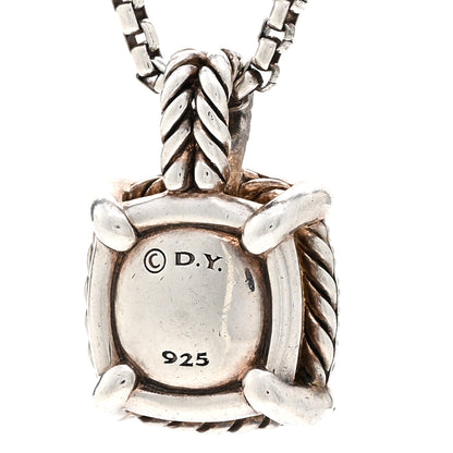 David Yurman Sterling Silver Diamond Black Onyx 9mm Chatelaine Pave Bezel Pendant Necklace 4 of 4