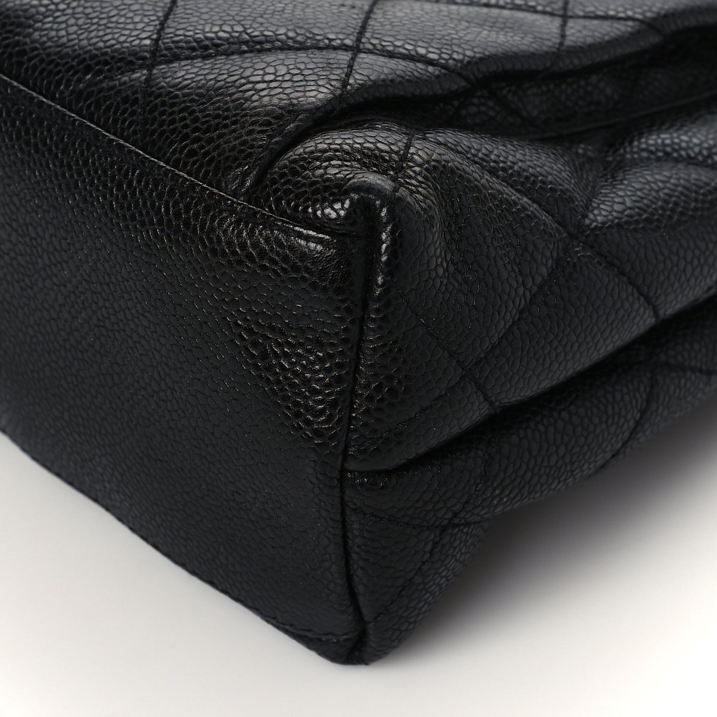 Caviar Quilted Flap Shoulder Bag Black