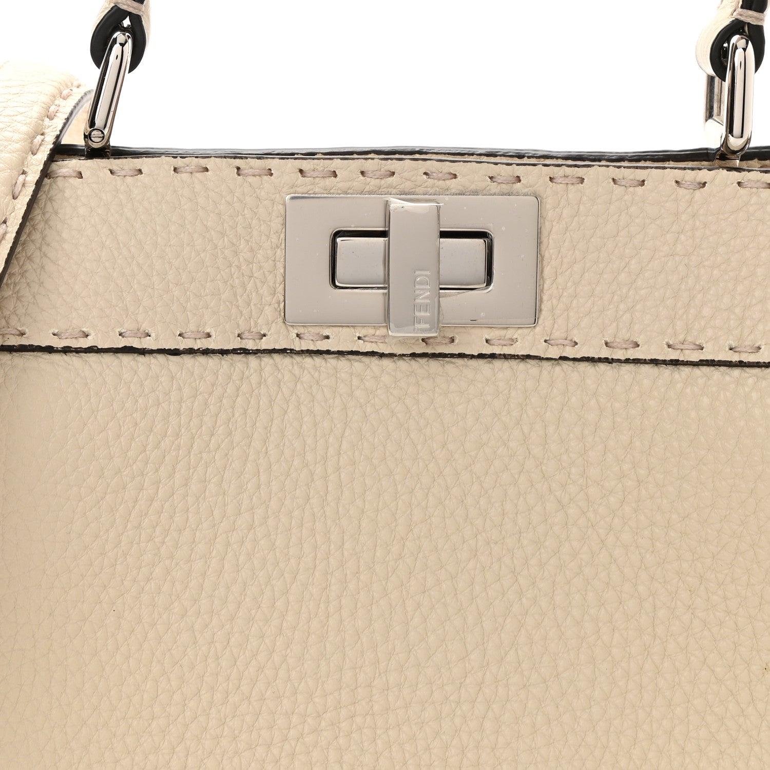Fendi Cuoio Romano Selleria Chamois Small Peekaboo I SEE U Satchel Camelia Sand Cyber 7 of 9