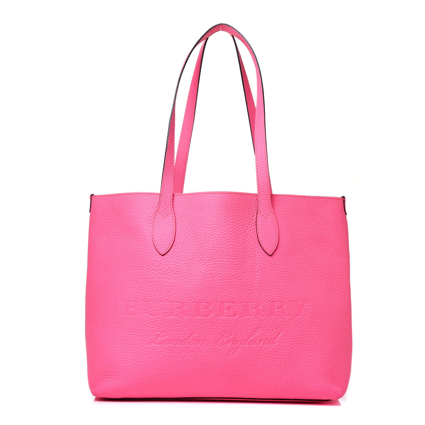 Grainy Calfskin Remington Tote Neon Pink