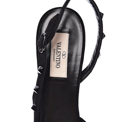 Valentino Garavani Mesh Point d'Esprit Rockstud Half D'Orsay Slingback 50mm Pumps 40 Black 6 of 8