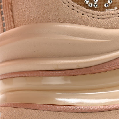 Gucci Tela Retino Mesh Crystal Suede GG Monogram Womens Gucci Run Sneakers 36 Light Powder Skin Rose Silver 9 of 11