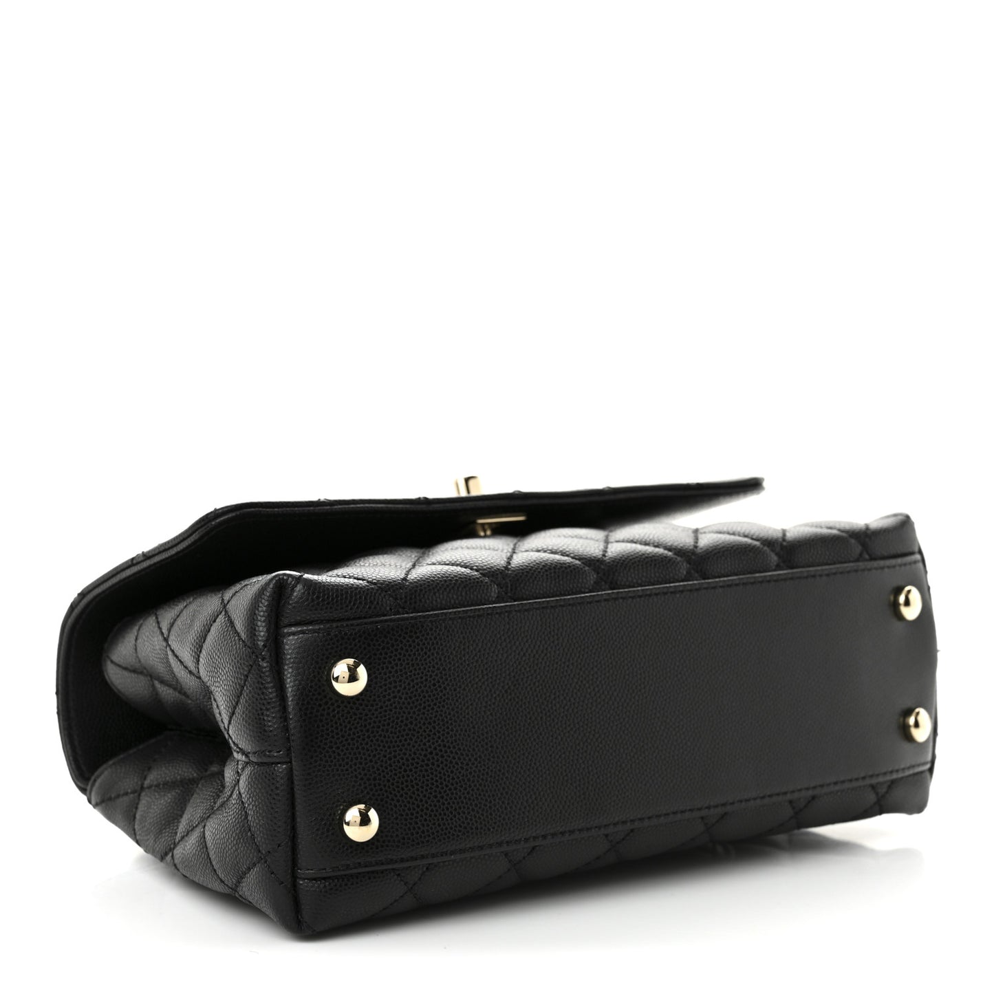 Caviar Quilted Mini Coco Handle Flap Black