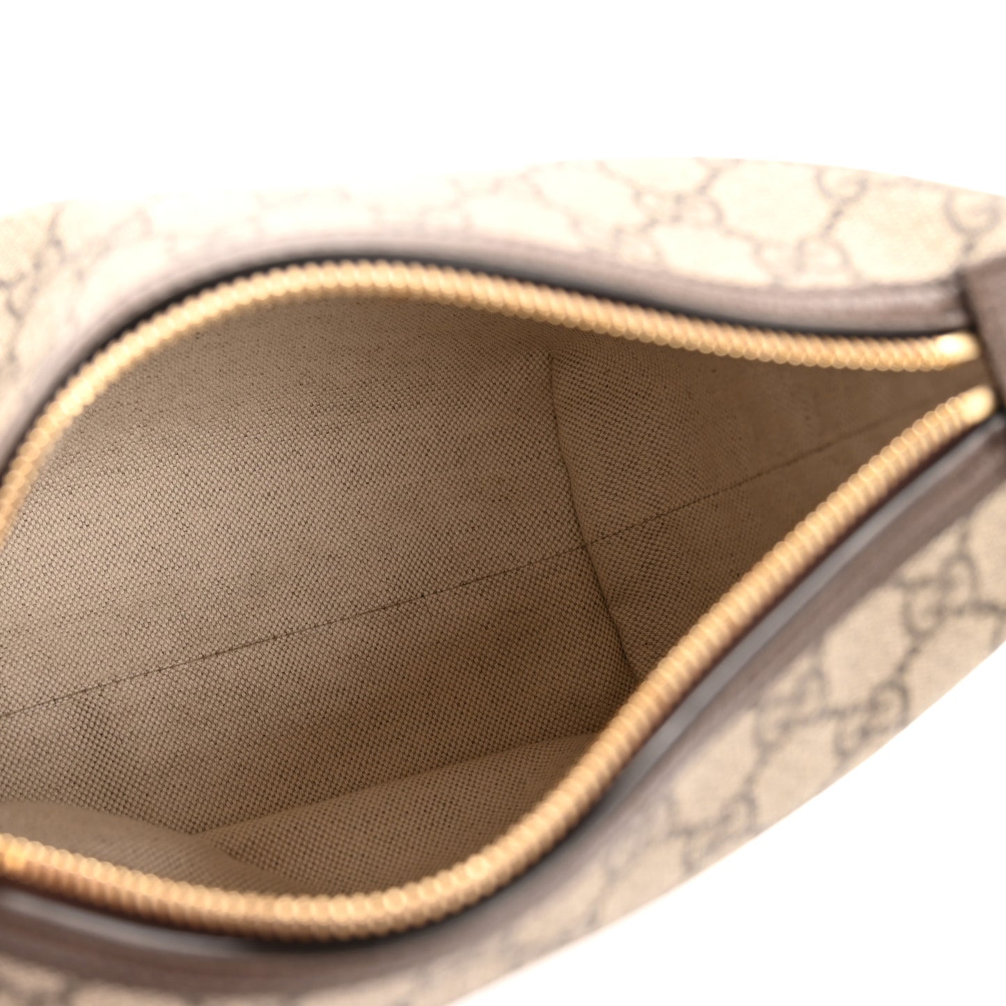 GG Supreme Monogram Textured Calfskin Web Super Mini Ophidia Shoulder Bag Beige Ebony New Acero