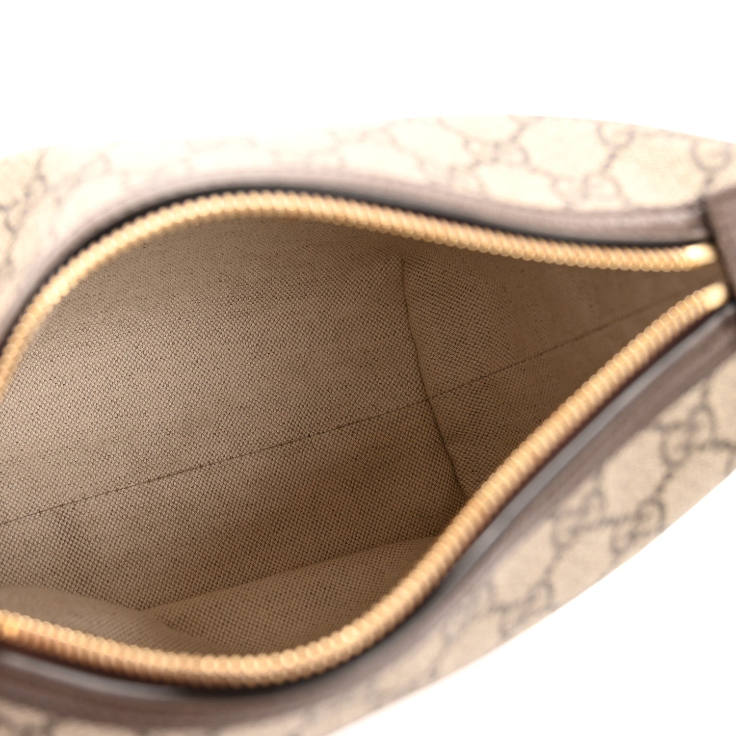 Gucci GG Supreme Monogram Textured Calfskin Web Super Mini Ophidia Shoulder Bag Beige Ebony New Acero 5 of 11