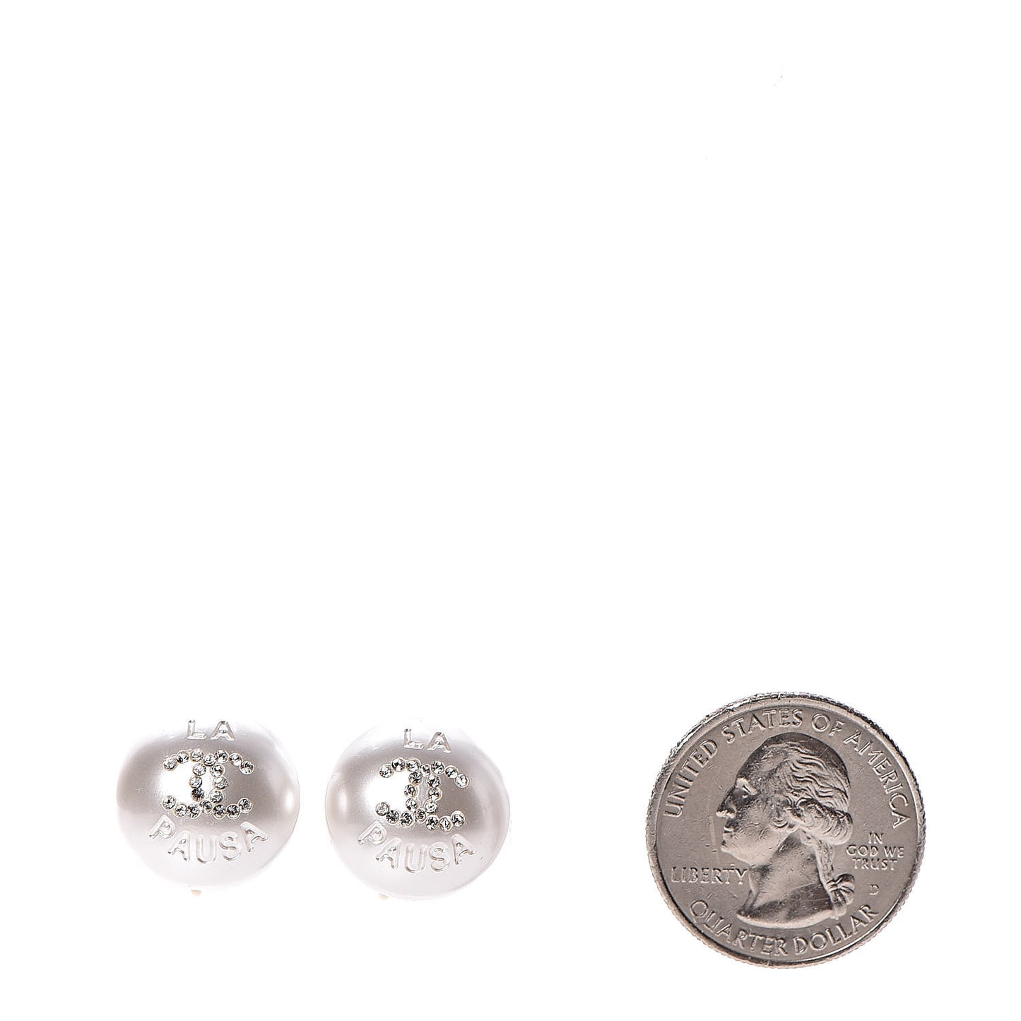 Pearl Crystal CC La Pausa Clip On Earrings Gold