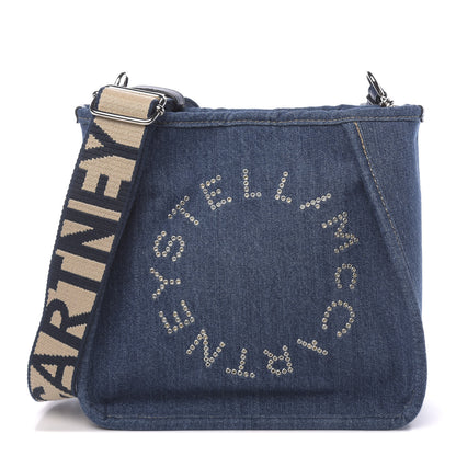 Stella McCartney Eco Alter Denim Perforated Logo Mini Crossbody Orion Blue 1 of 10