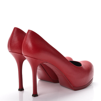 Saint Laurent Vernigolf Tribtoo Platform 80 Pumps 37.5 Rouge Orient 4 of 9