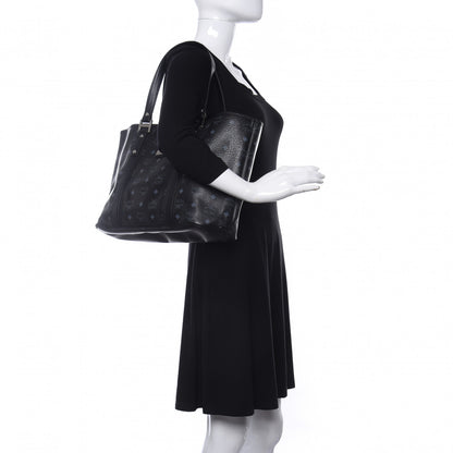 MCM Visetos Shopping Tote Black 2 of 9