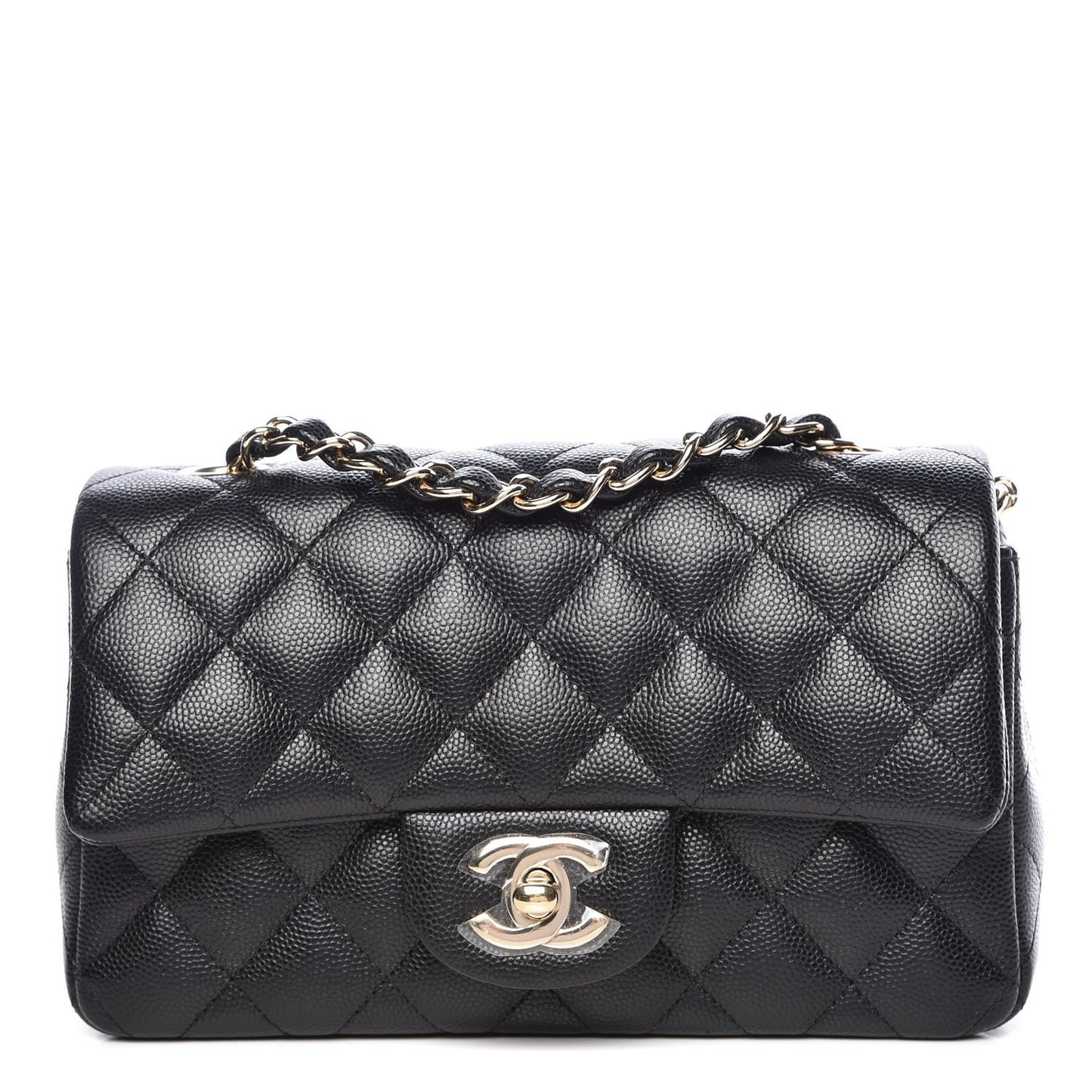 Caviar Quilted Mini Rectangular Flap Black