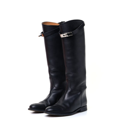 Hermes Box Kelly Jumping Boots 35 Black 3 of 9