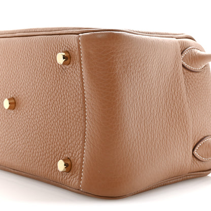 Hermes Taurillon Clemence Lindy 26 Gold 10 of 11