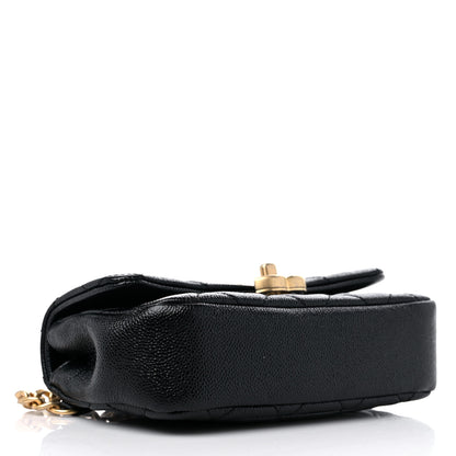Chanel Caviar Quilted Chain Melody Waist Belt Bag Black 3 of 9