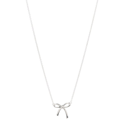 Tiffany Sterling Silver Bow Pendant Necklace 1 of 5