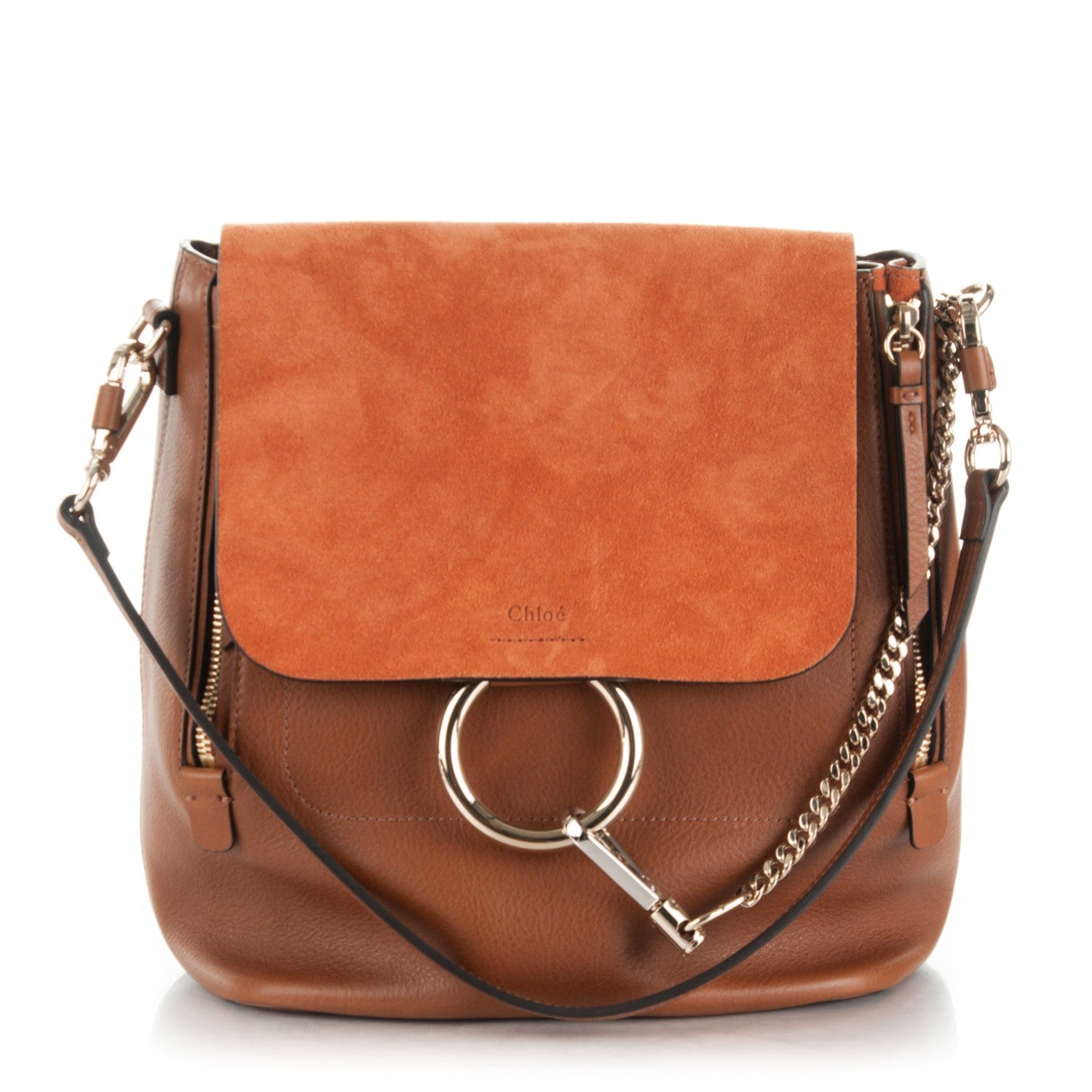 Chloe Suede Calfskin Medium Faye Backpack Tan 2 of 9