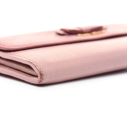 Miu Miu Goatskin Madras Bi-Color Continental Wallet Anticho Orchidea 7 of 26