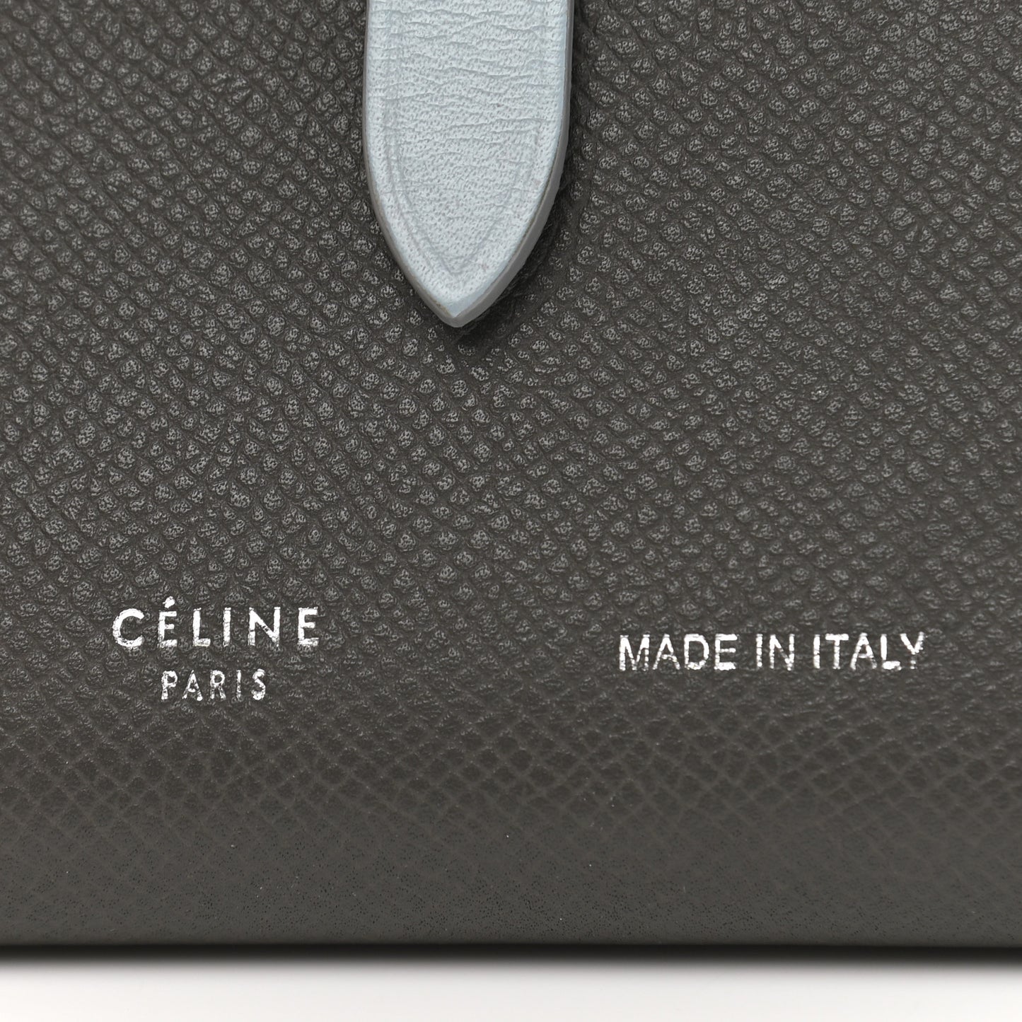 Grained Calfskin Medium Multifunction Strap Wallet Pebble Mineral