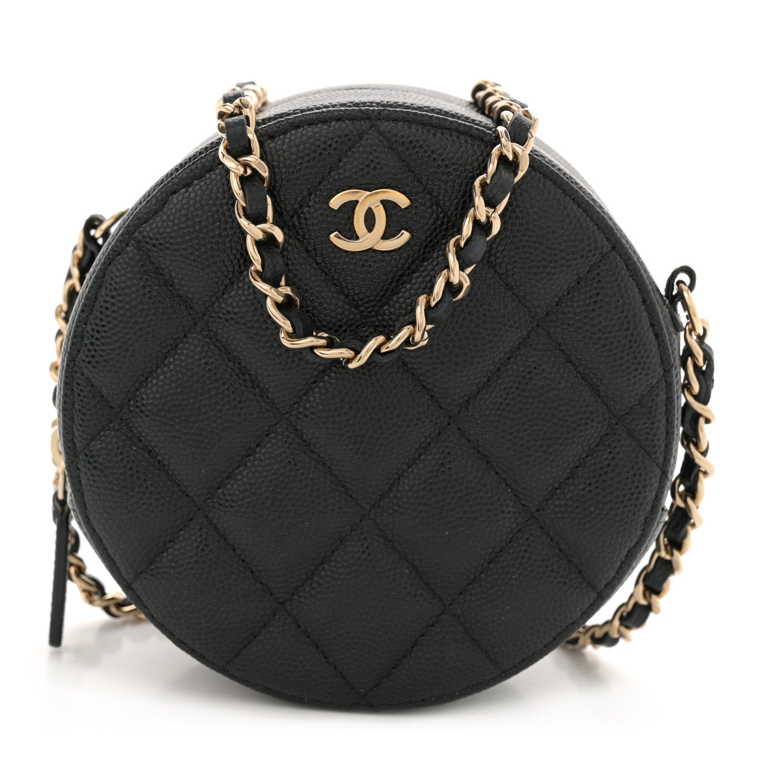 Chanel Caviar Quilted Small Round Bag With Chain Black 1 of 11