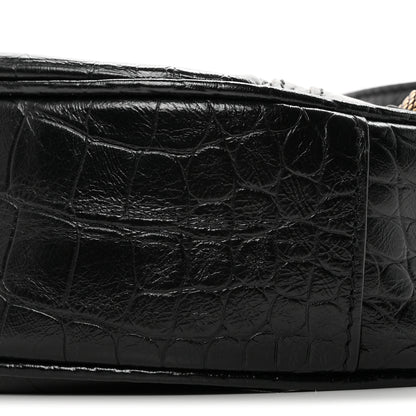 Balenciaga Extra Supple Calfskin Crocodile Embossed Le Cagole Shoulder Bag XS Black 11 of 11