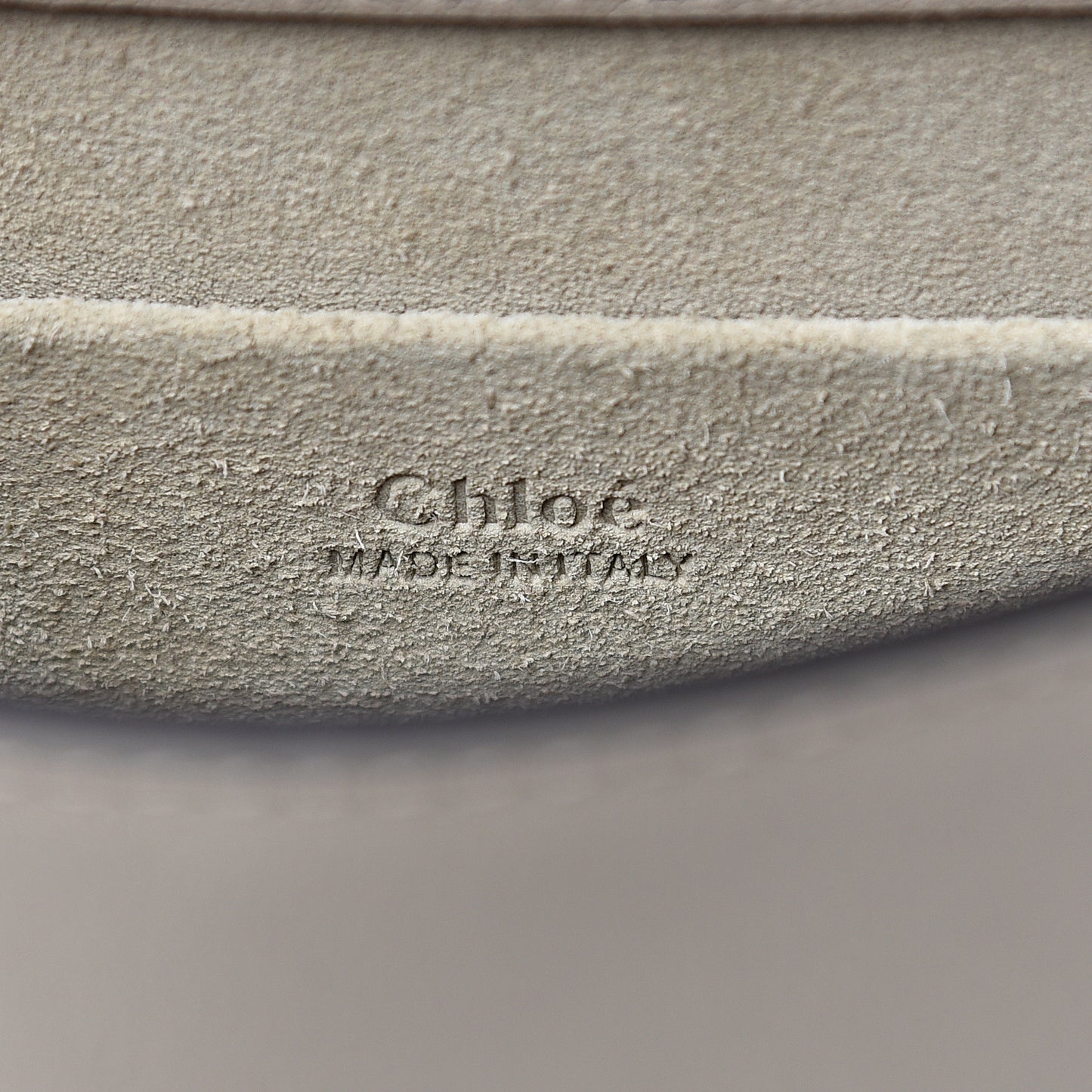 Calfskin Suede Small Nile Bracelet Bag Motty Grey