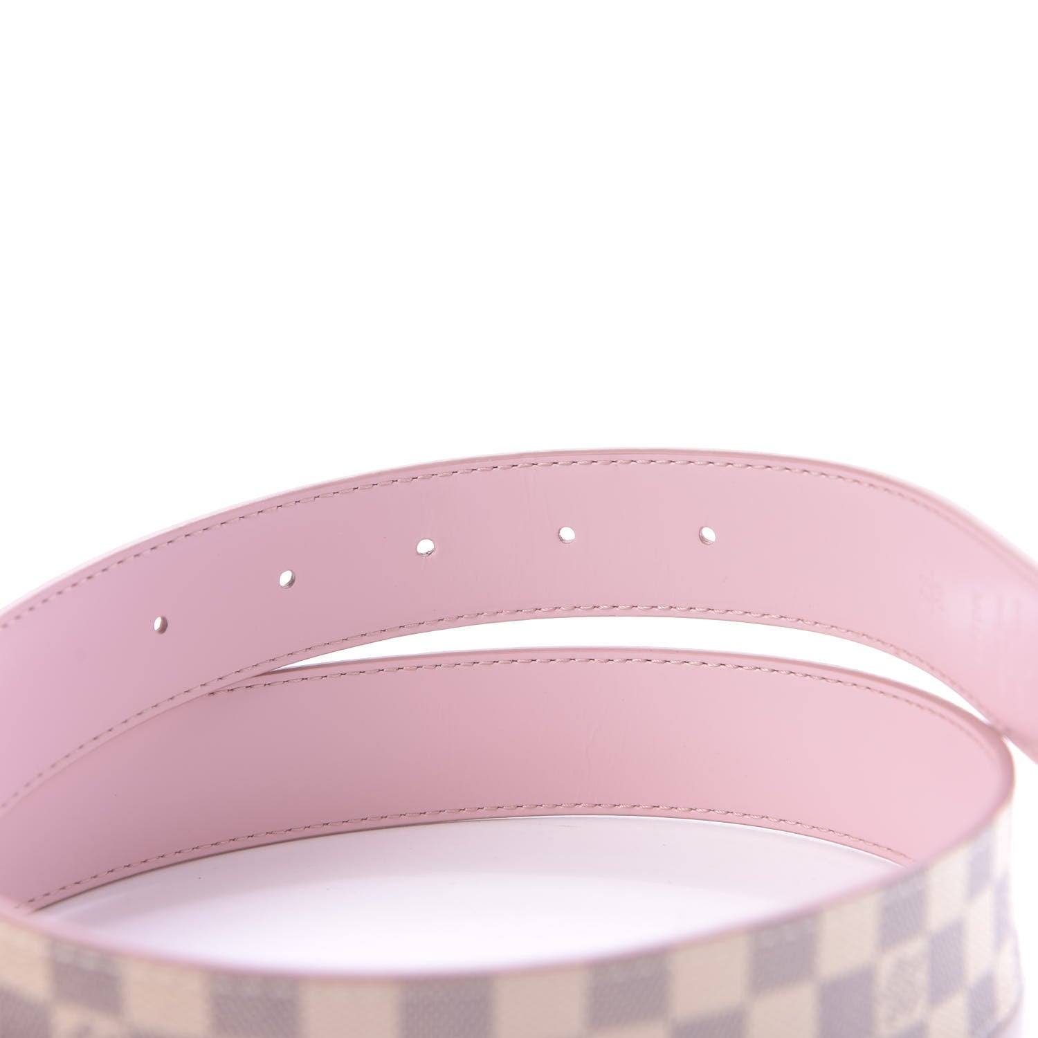 Louis Vuitton Damier Azur LV Initiales 32mm Belt 90 36 Rose Ballerine 5 of 7