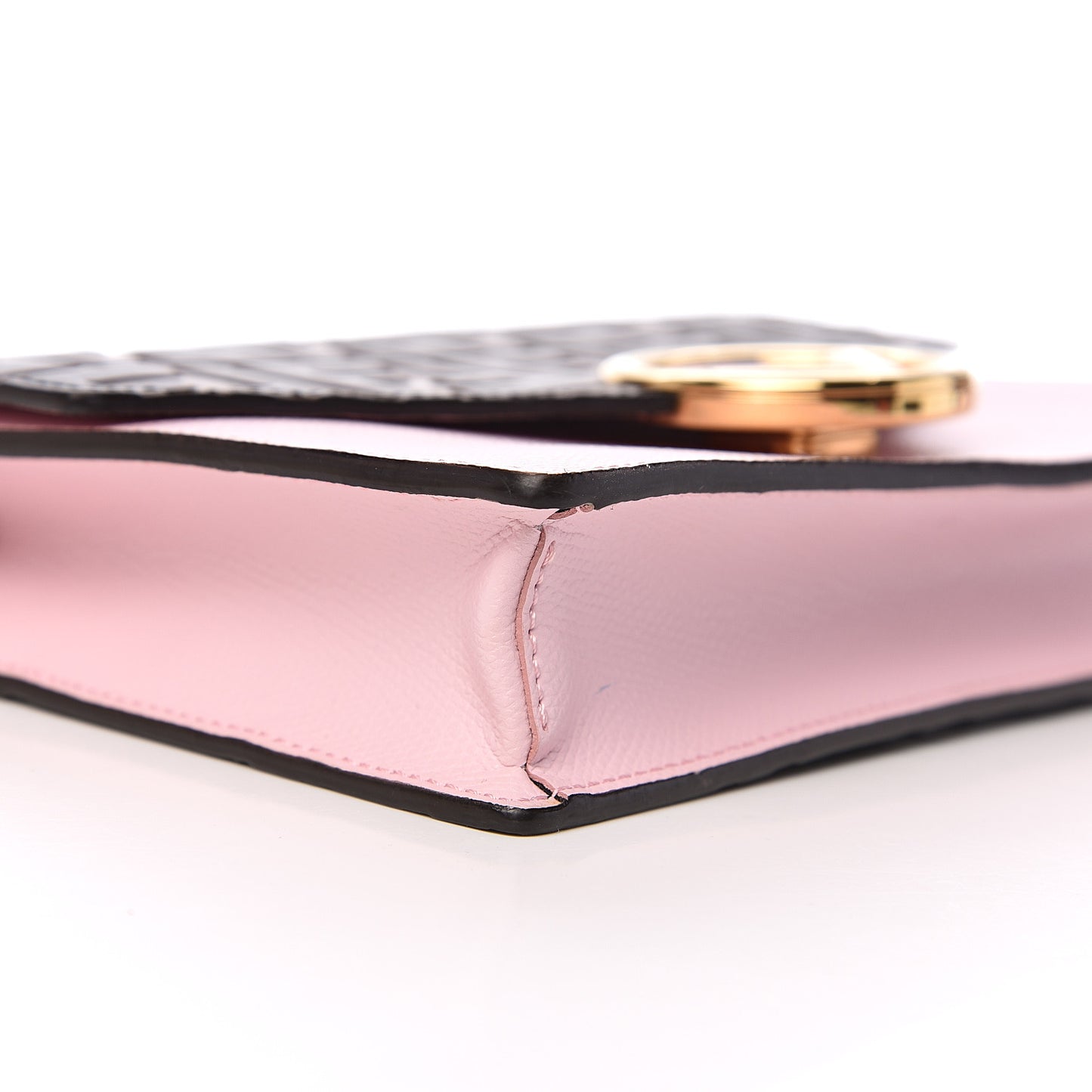 Vitello Cruise F is Fendi FF 1974 Embossed Medium Envelope Wallet On Chain Maya Black Peonia