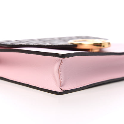 Fendi Vitello Cruise F is Fendi FF 1974 Embossed Medium Envelope Wallet On Chain Maya Black Peonia 7 of 9