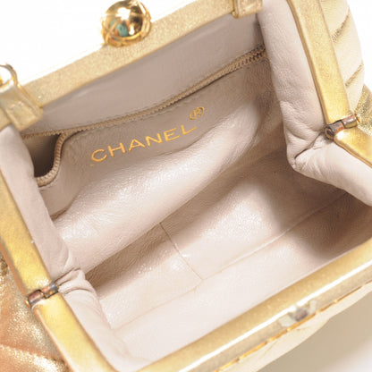 Chanel Lambskin Framed Mini Evening Bag Gold 5 of 6