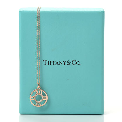 Tiffany 18K Rose Gold Diamond Small Atlas Open Pendant Necklace 6 of 6