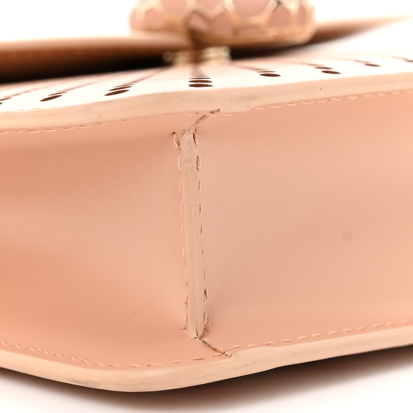 Calfskin Laser Cut Small Serpenti Forever Diamond Blast Sunshine Crossbody Bag Beige