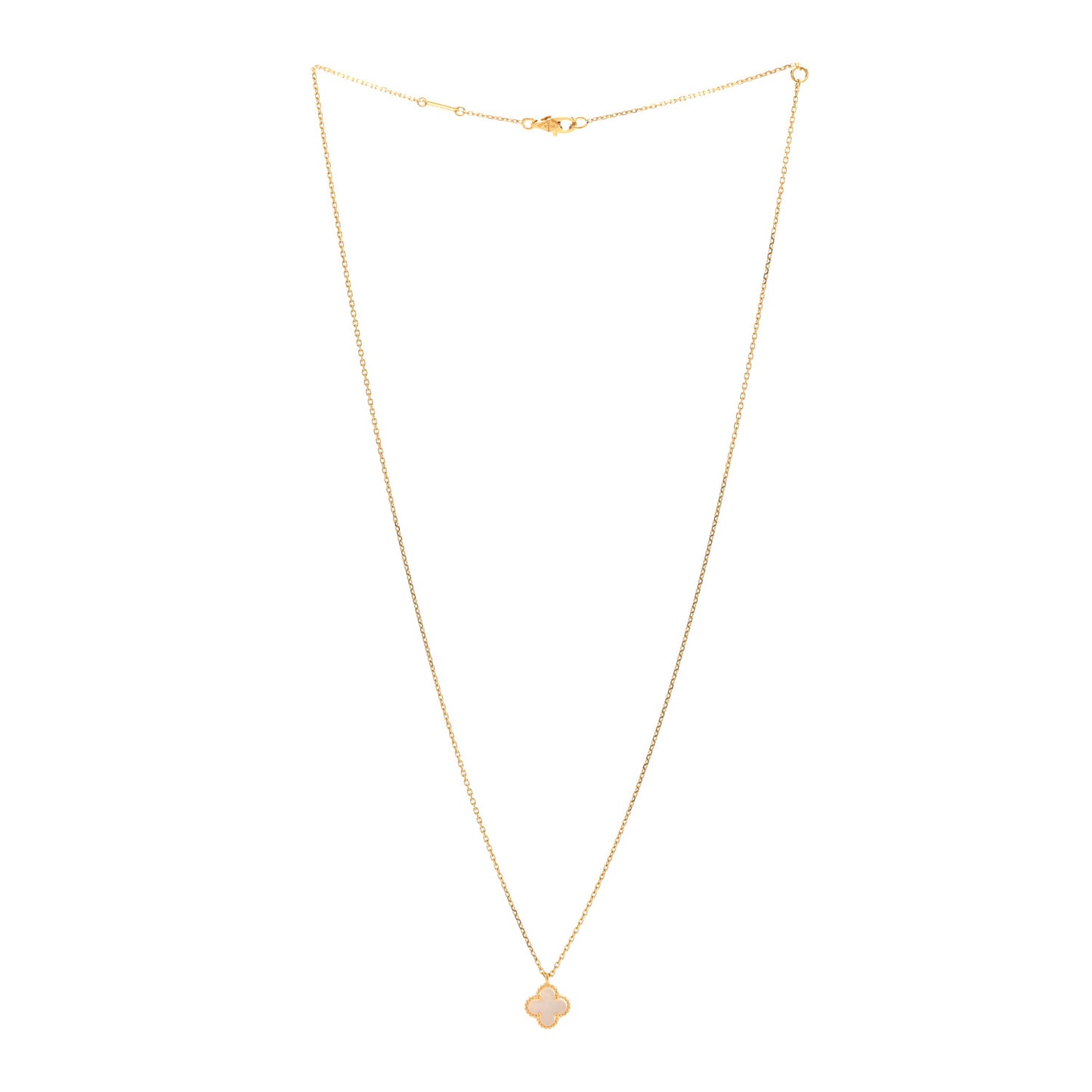 18K Yellow Gold Mother of Pearl Sweet Alhambra Pendant Necklace