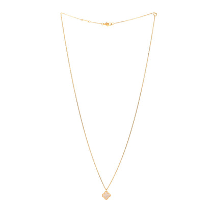 Van Cleef & Arpels 18K Yellow Gold Mother of Pearl Sweet Alhambra Pendant Necklace 2 of 5