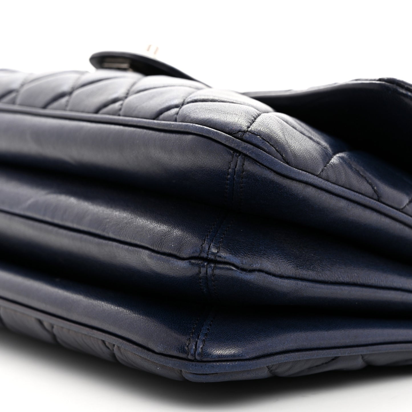 Lambskin Quilted Jumbo Chanel 3 Flap Navy