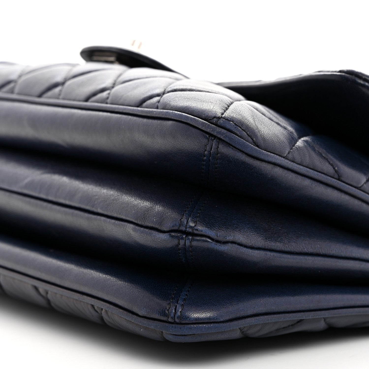 Chanel Lambskin Quilted Jumbo Chanel 3 Flap Navy 10 of 10