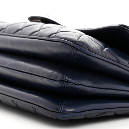 Chanel Lambskin Quilted Jumbo Chanel 3 Flap Navy 10 of 10