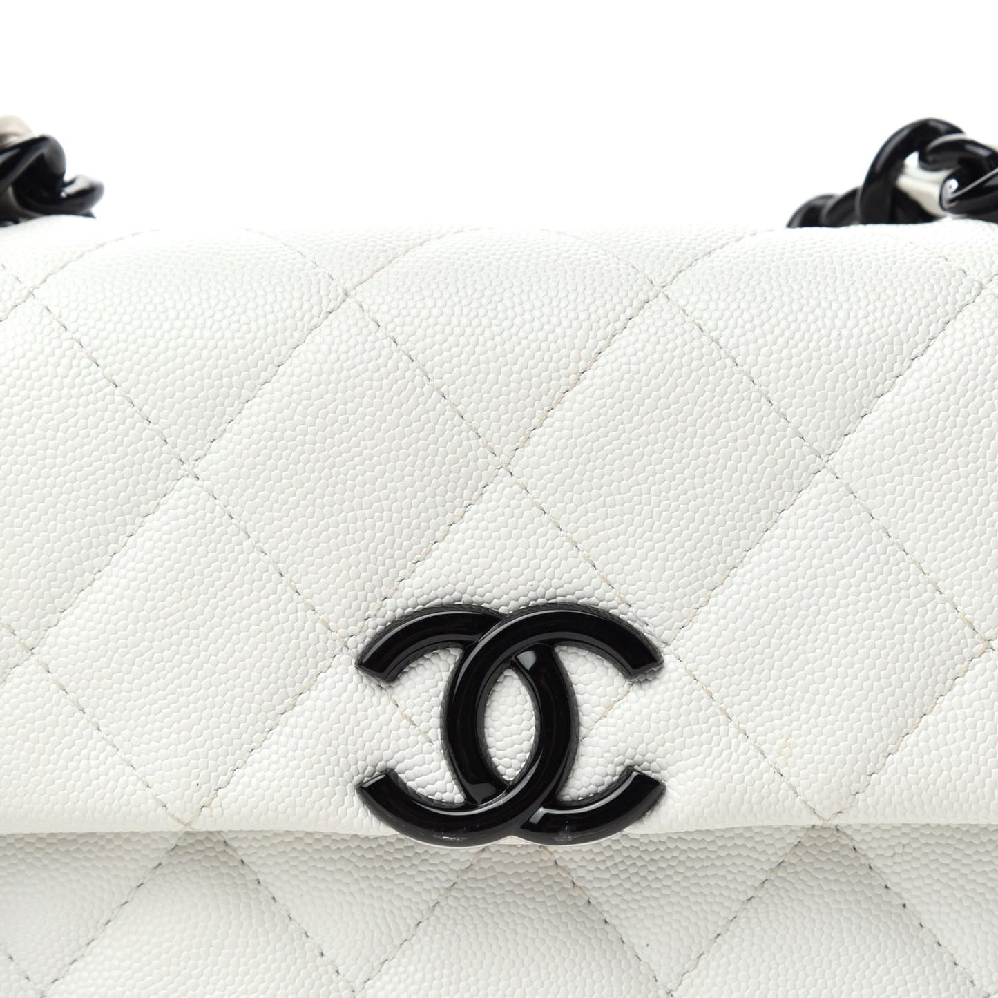 Caviar Quilted My Everything Small Flap White Black