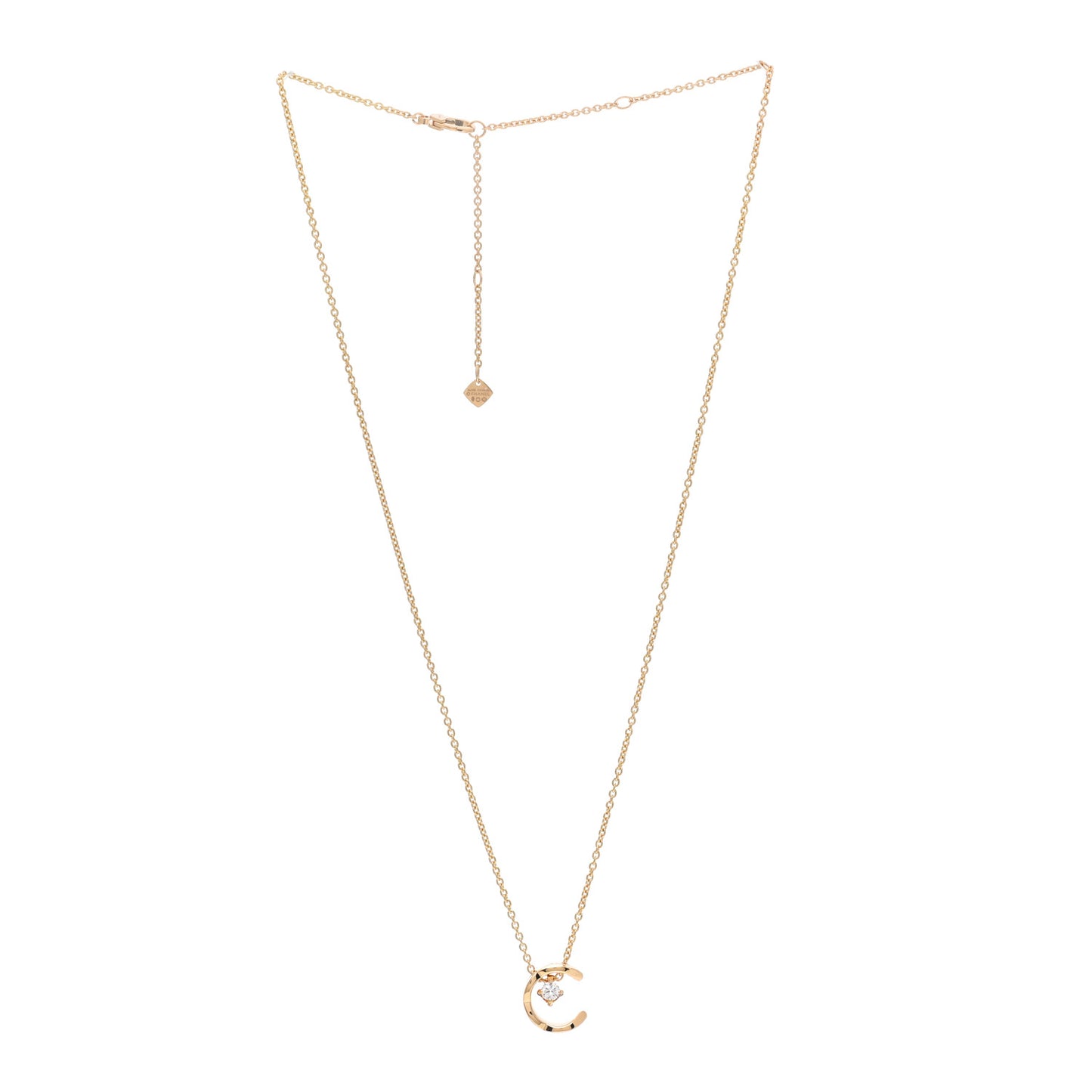 18K Yellow Gold Diamond Coco Crush C Necklace