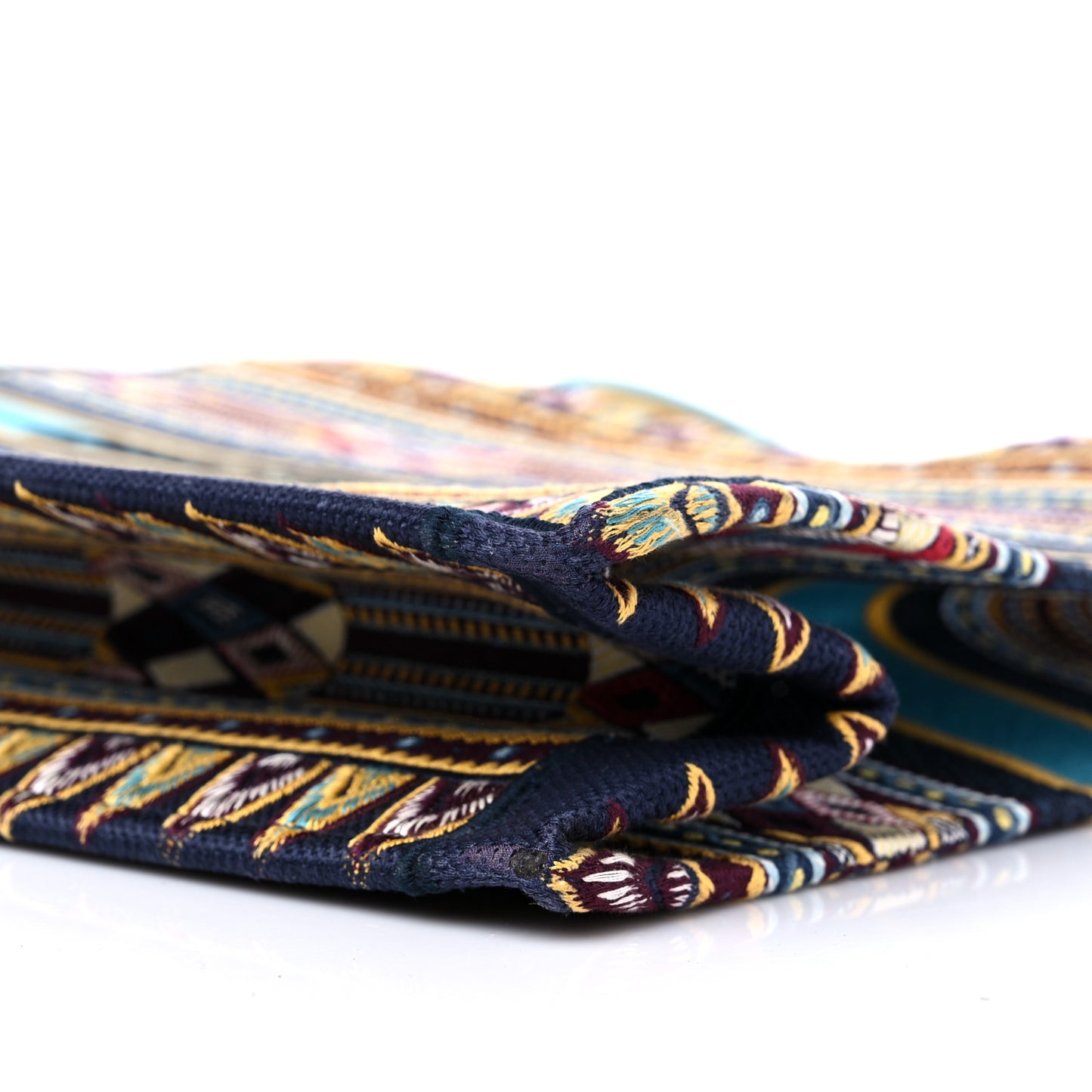 Canvas Embroidered Book Tote Blue Multicolor