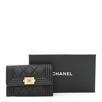 Chanel Caviar Quilted Boy Flap Card Holder Black 9 of 9