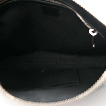 Gucci Soft GG Supreme Monogram Appia Calfskin Web East West Messenger Bag Black Grey 5 of 11