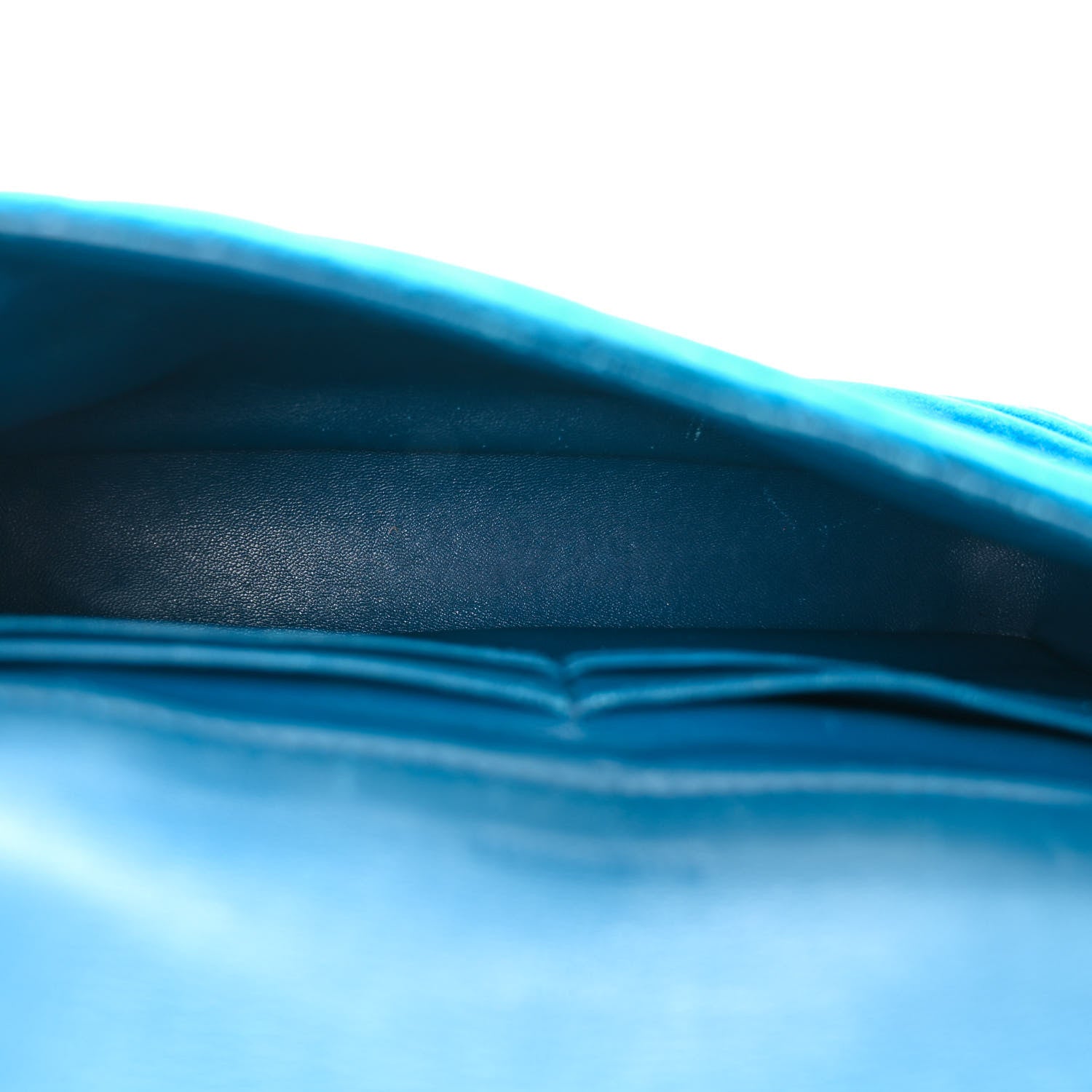 Balenciaga Velvet Logo Matelasse BB Chain Wallet Teal Blue 5 of 14