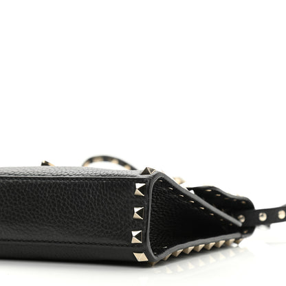 Valentino Garavani Pebbled Calfskin Medium Rockstud Flip Lock Crossbody Bag Black 12 of 12