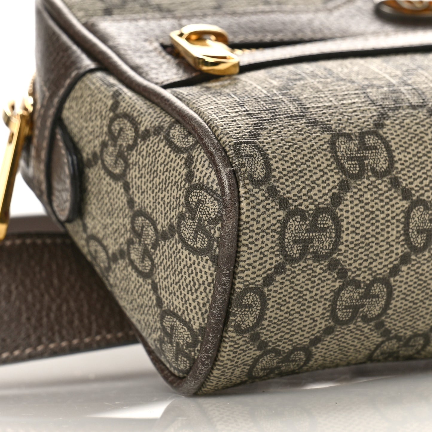 GG Supreme Monogram Web Small Ophidia Belt Bag 95 38 Dark Brown