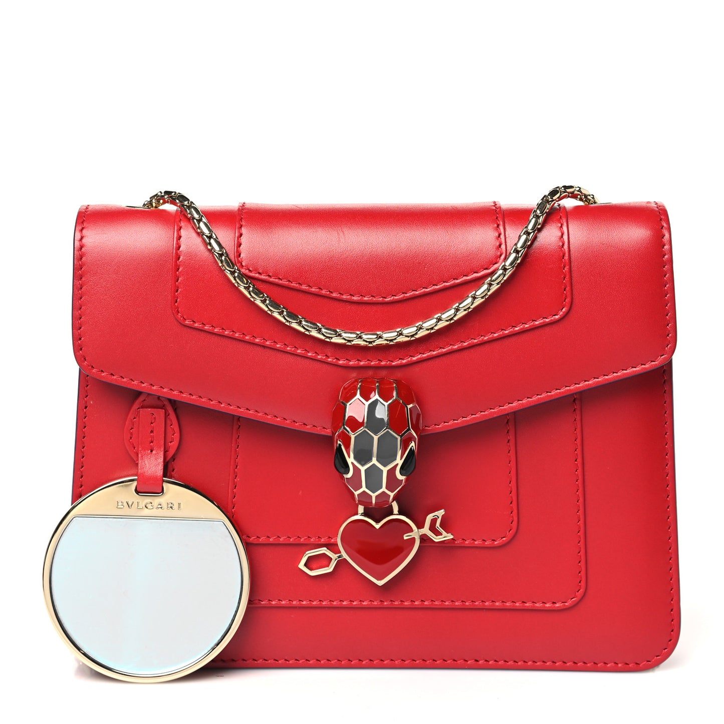 Calfskin Serpenti In Love Forever Crossbody Bag Red
